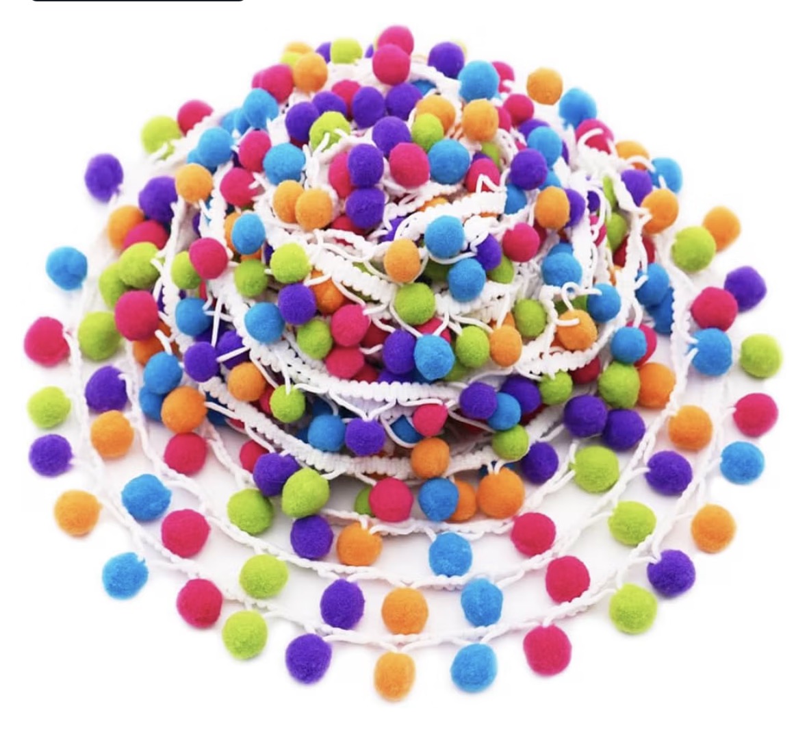 Rainbow Pom pom Trimming for Bandanas