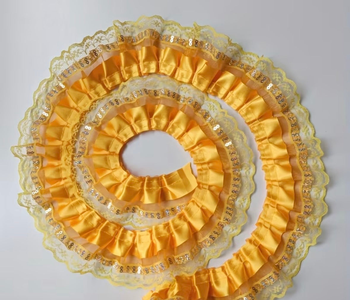 Yellow Satin Lace Trimming for Bandanas