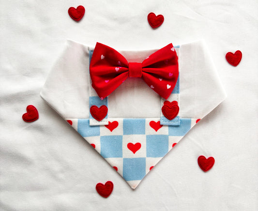 Plaid Heart Blue Overalls | Male Overalls