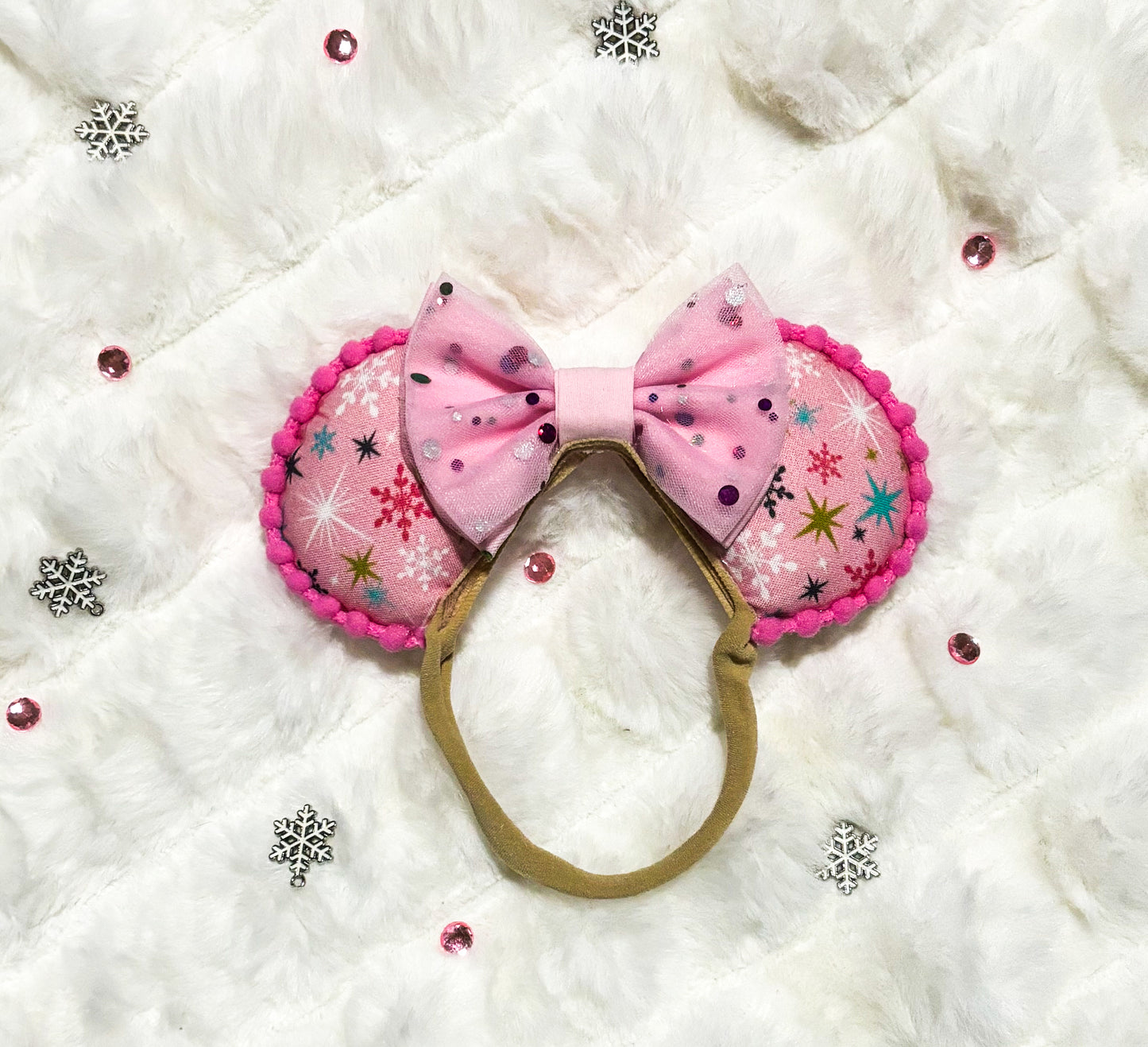 Pink Winter Wonderland Disney Ears