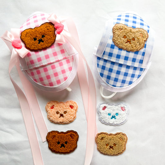 Teddy Bear Plaid Hats | with patch only