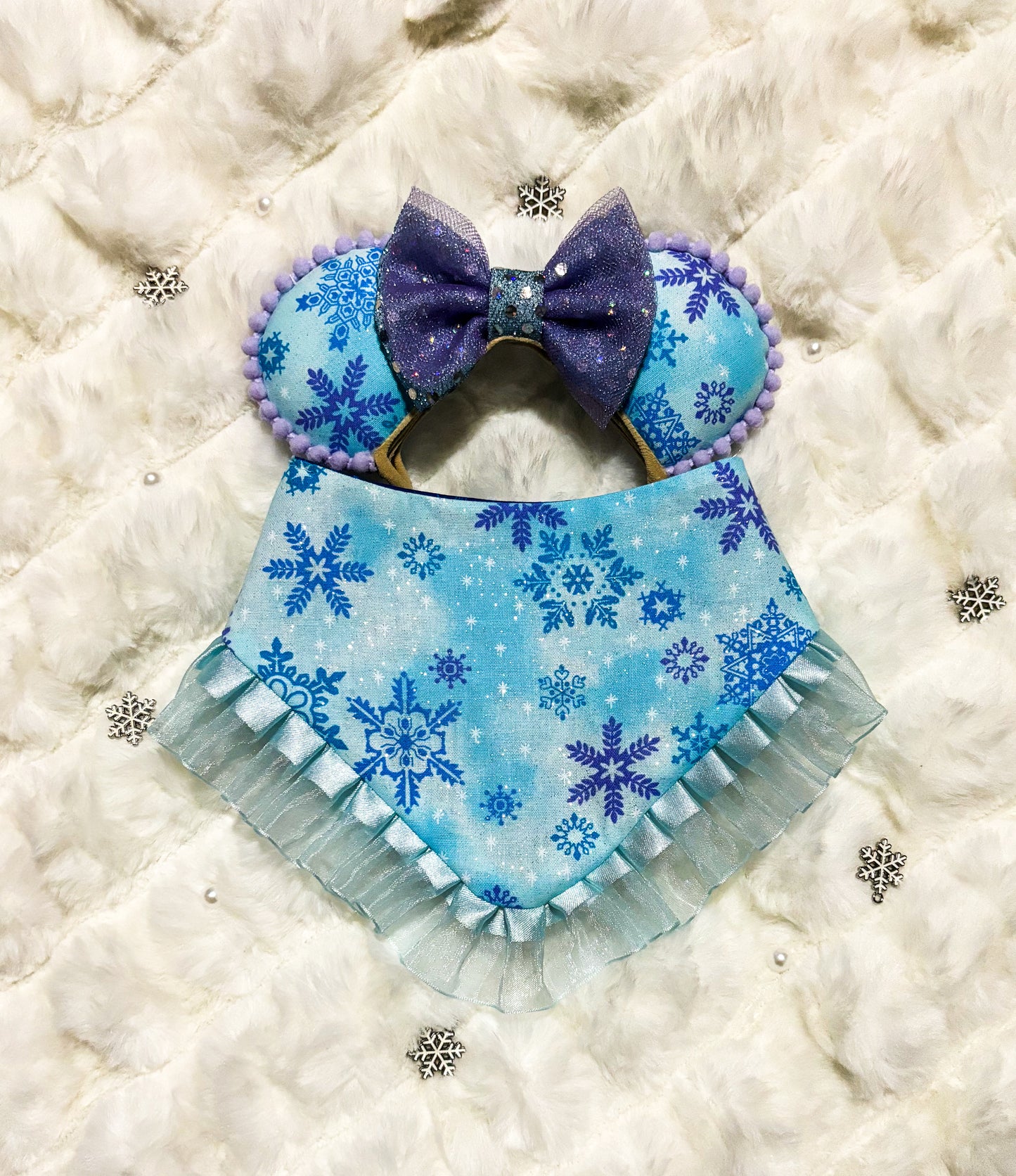 Glitter Blue Purple Winter Wonderland| Bows | Bandanas | Butterfly Bow | Hat | Collars & More