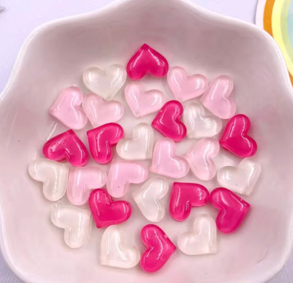 Pink/White hearts Ears | Charms on ears