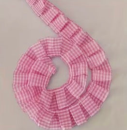 ADD ON-Plaid Ruffle Trimming for Bandanas-Red, Black, Pink