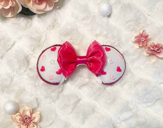 Pink/White hearts Ears | Charms on ears