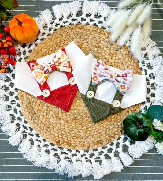 Fall Boy Overalls | Corduroy Overalls | Fall Bows