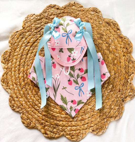 Strawberry Garden | Daily Print | Bows | Bandanas | Butterfly Bow | Hat | Collars & More