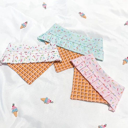 Ice Cream Cone | Vanilla | Strawberry | Mint | Ice Cream Bandana | Ice cream Bow