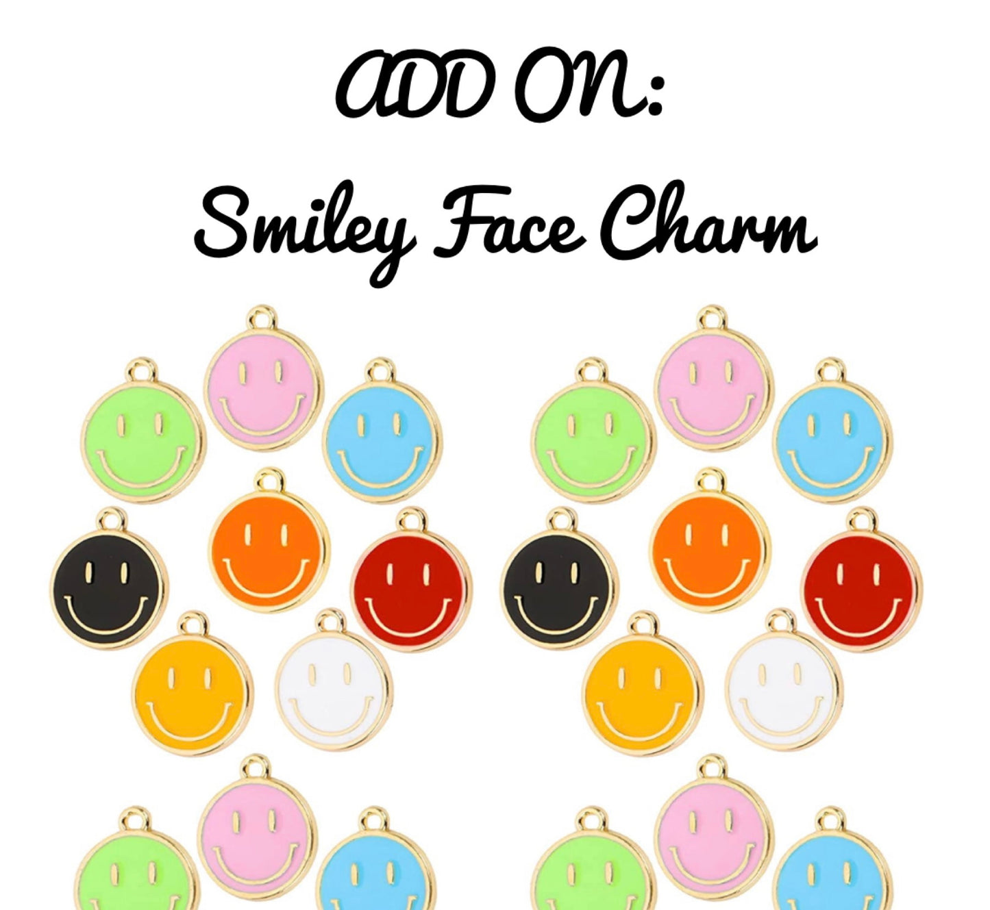 Charm ADD ONS ~Smiley Face Charms for Bows/Collars & Bandanas