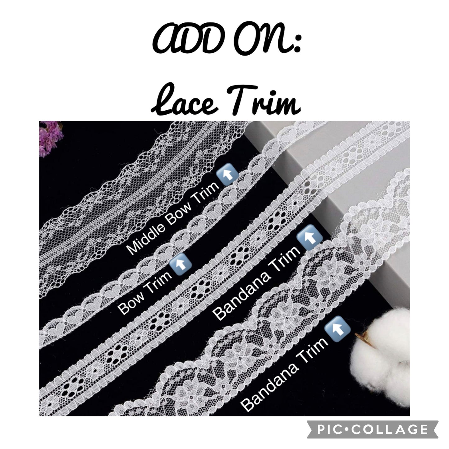 ADD ON-Lace Trimming for Bandanas, Bows